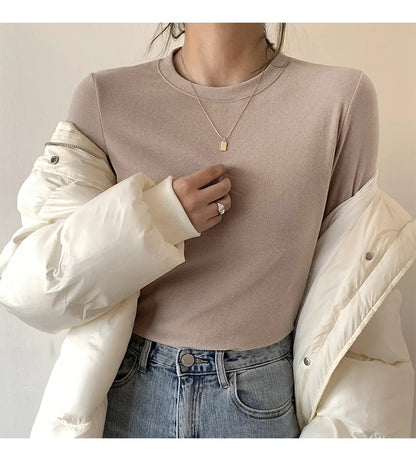Winter Frauen Pullover T Shirt Frauen Oversize T-Shirt Frau Kleidung Weibliche T Tops Pullover Langarm Rohr Gestrickte T-shirt Top