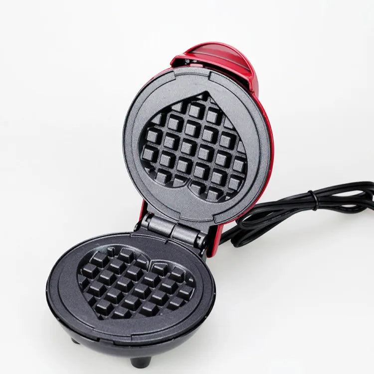 Electric Waffle Machine Portable Home Breakfast Machine Waffle Maker Breakfast Love Heart Shaped Waffle Maker Cooking Appliance.
