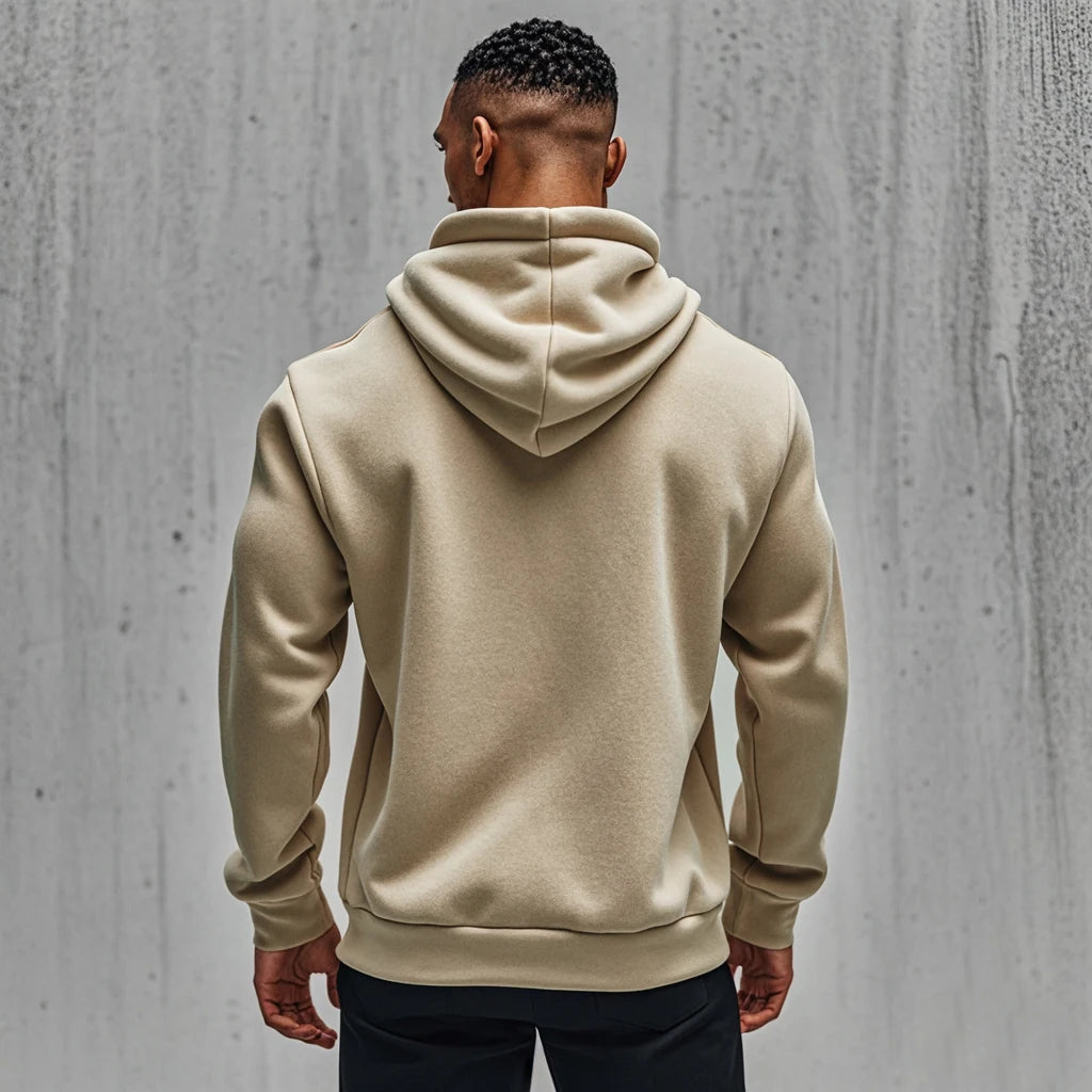 Men's Comfortable Thick Hooded Sweatshirt, Zipper Sports Shirt, Long Sleeved Sweatshirt, Autumn and Winter Season.