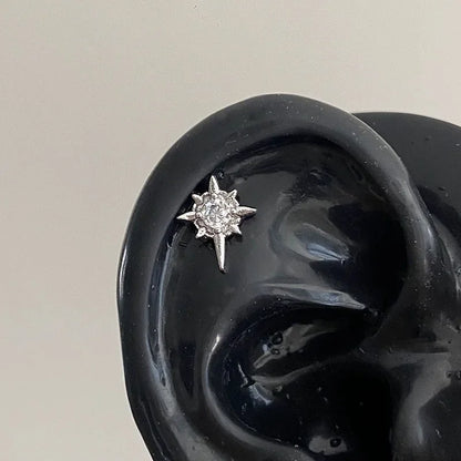 1 Pcs Sliver Dog Bone Claw 316L Stainless Steel Ear Bone Nail Korean Style Fashion Cartilage Earrings For Women Jewelry.