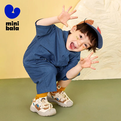 Mini Bala Outdoor Einteiliges Strampler-Set für Babys, Kinder-Arbeitskleidung, Krabbelanzug, Overall, Neu im Herbst und Winter 2024
