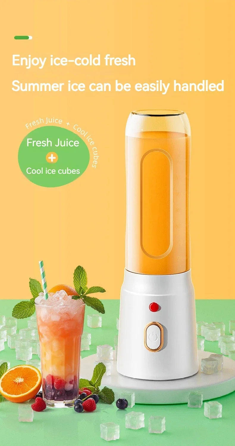 Portable Wireless Blender Electric Fruit Juicer Machine For Orange Ice Crushing 10 Blades Auxiliary Food Machine 1500mA Mixer.