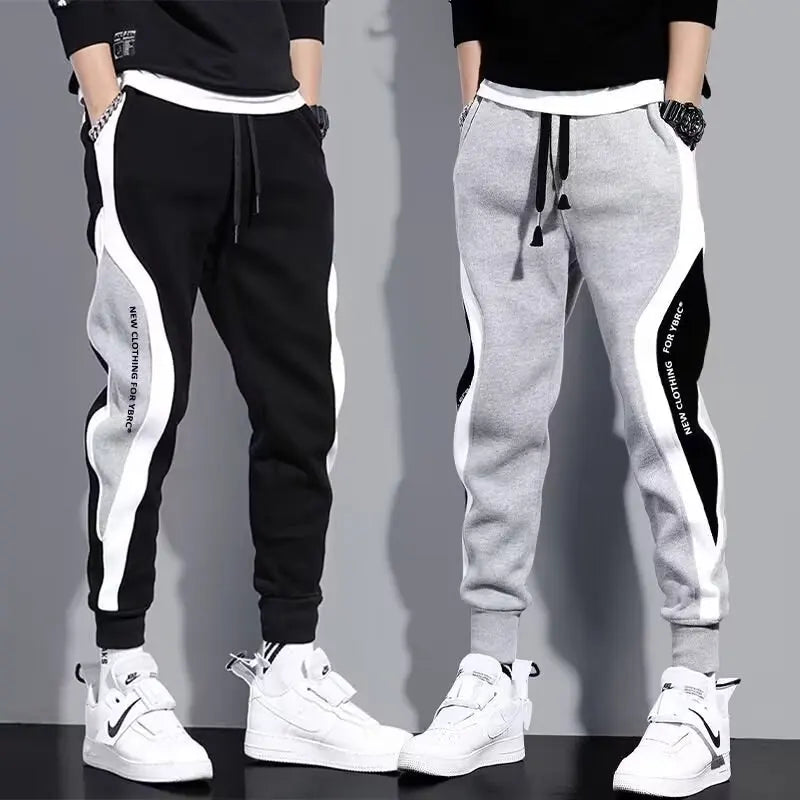 Men Black Pants Hip Hop Drawstring Jogger Fashion Comfortable Trousers Male Casual Sweatpants Loose Elastic Waist Sportswear.