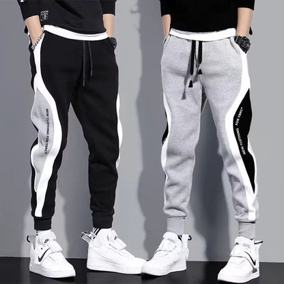 Men Black Pants Hip Hop Drawstring Jogger Fashion Comfortable Trousers Male Casual Sweatpants Loose Elastic Waist Sportswear.