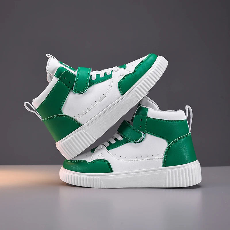 autumn boys sneaker high top children shoes luxury leather basketball shoes kids PU tennis sports shoes for boy size 28-39.