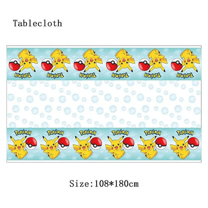 Pokemon Thema Geburtstag Party Dekoration Lieferungen Cartoon Pokemon Gehen Geschirr Tassen Teller Pikachu Ballon Für Baby Dusche Gefälligkeiten