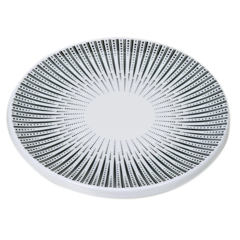 Melamine Tableware Set Round Dinner Plate Western Steak Plates Serving Fruit Salad Bowl Dessert Snack Tray.