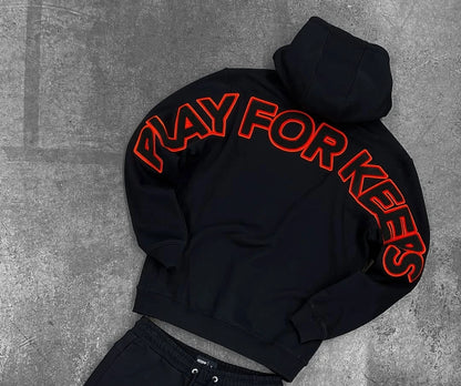 Sports and leisure hoodie two-piece set for men's y2k Harajuku Gothic bodybuilding outdoor couple design sports loose suit.