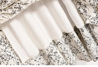 Zjaiss Autumn 2025 Floral Pleated A- Line Skirt Vintage Draped Elegant Chinese Style Women's Half-length Skirts With Lining.