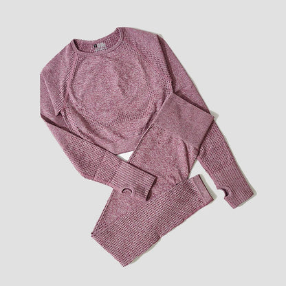 WAREBALL Women Seamless Yoga Set Gym Clothing Fitness High Waist Leggings Crop Top Shirts Sport Suits Workout Pants Active Wear