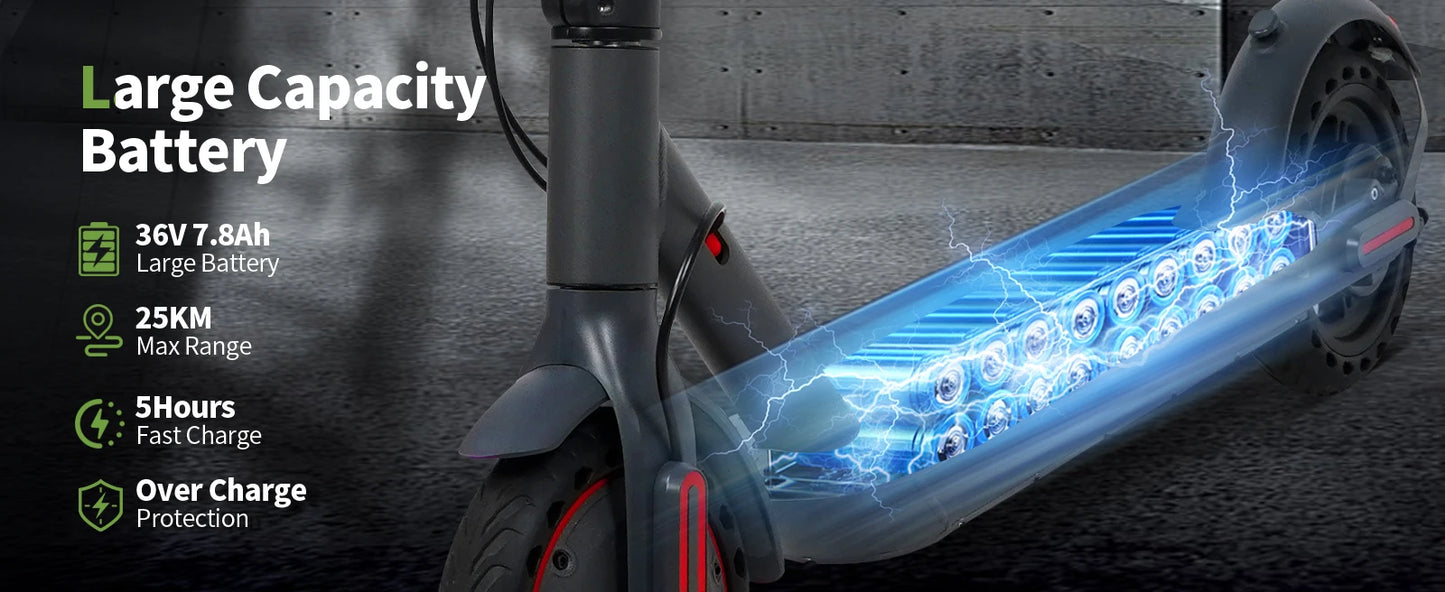 ES80/M365 X1 Electric Scooter 36V 10.5Ah 500W Motor 35KM Long Range 31KM/H 8.5Inch Solid Tires Foldable Smart APP EScooter