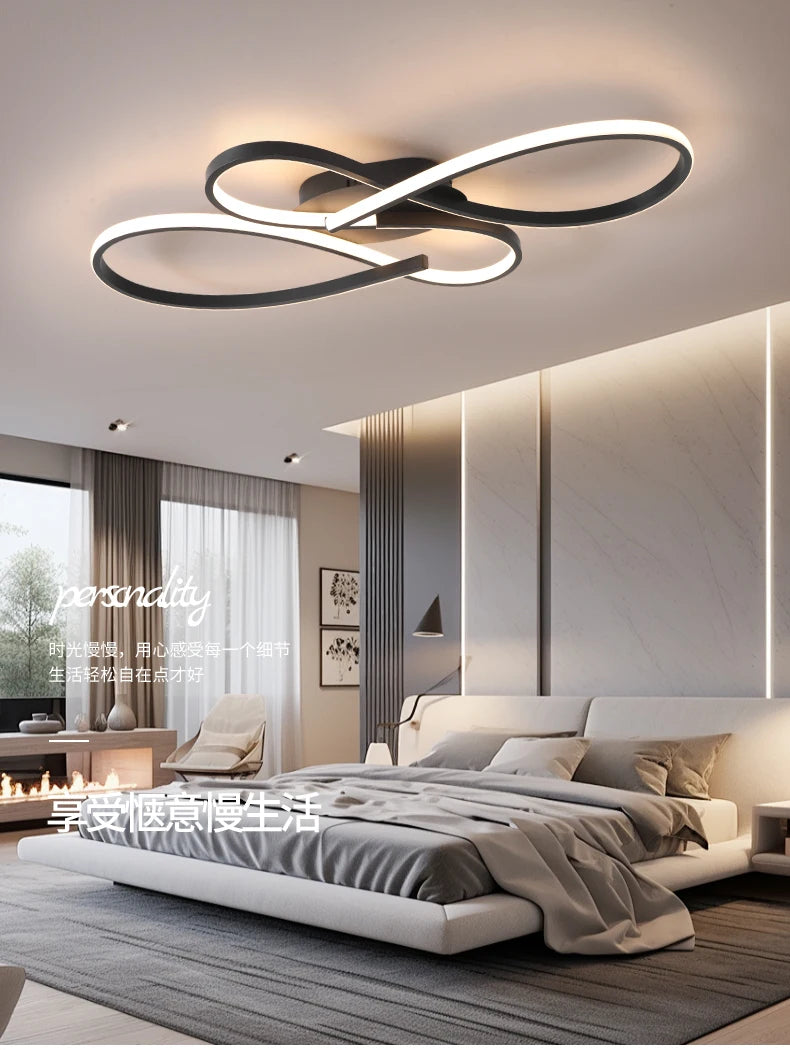 Neue Decke Moderne Kronleuchter Lichter für Wohnzimmer Schlafzimmer Arbeitszimmer Schwarz LED Deckenleuchte für Zimmer Kronleuchter Leuchten.