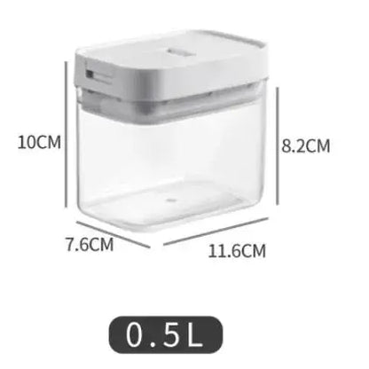 Kitchen Plastic Container Organizer Moisture-Proof Sealed Tank Square Transparent Grain Storage Jar Dried Fruit Snack Box Cans