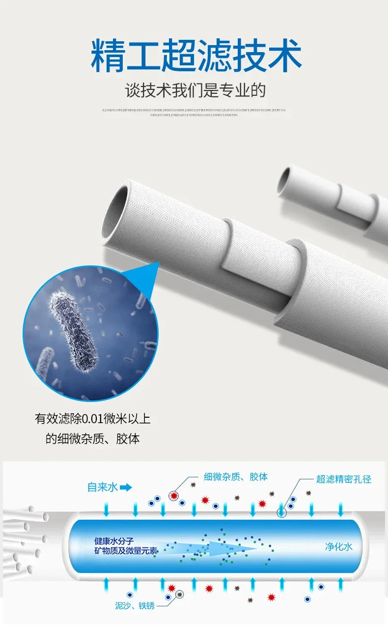 NAN JI REN Water Purifier Household Direct Drinking Kitchen Tap Water Filter Six Ultrafiltration Water Purification Home System.
