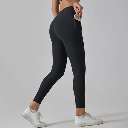 Women Leggings With Pockets Yoga Pants Gym Leggings Sport Women Fitness High Waist Female Legging Tummy Control Running Training