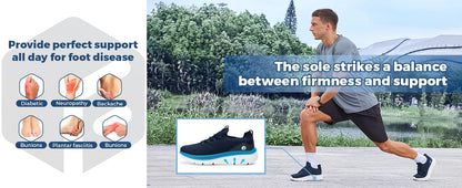 FitVille Herrenschuhe zum Hineinschlüpfen, leichte, breite Breite für Plattfüße, Plantarfasziitis, Fersenschmerzlinderung
