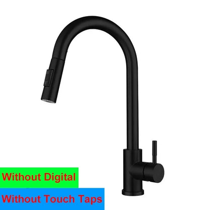 Brushed Gold Digital Kitchen Faucet Shenducs 304 Stainless Steel Hot Cold Kitchen Sink Mixer Tap Sensor Touch on Kitchen Faucet