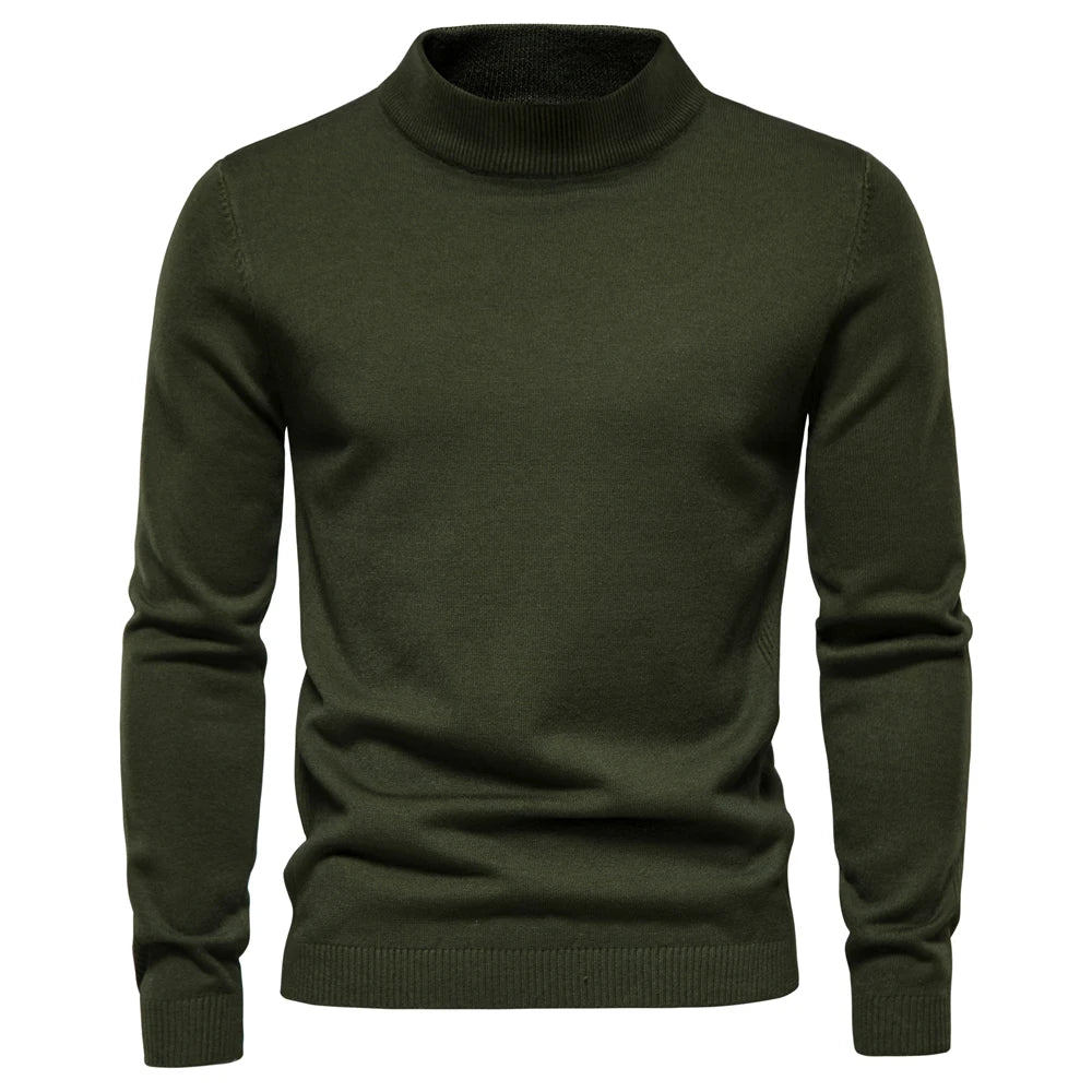 New Winter Turtleneck Thick Mens Sweaters Casual Turtle Neck Solid Color Quality Warm Slim Turtleneck Sweaters Pullover Men