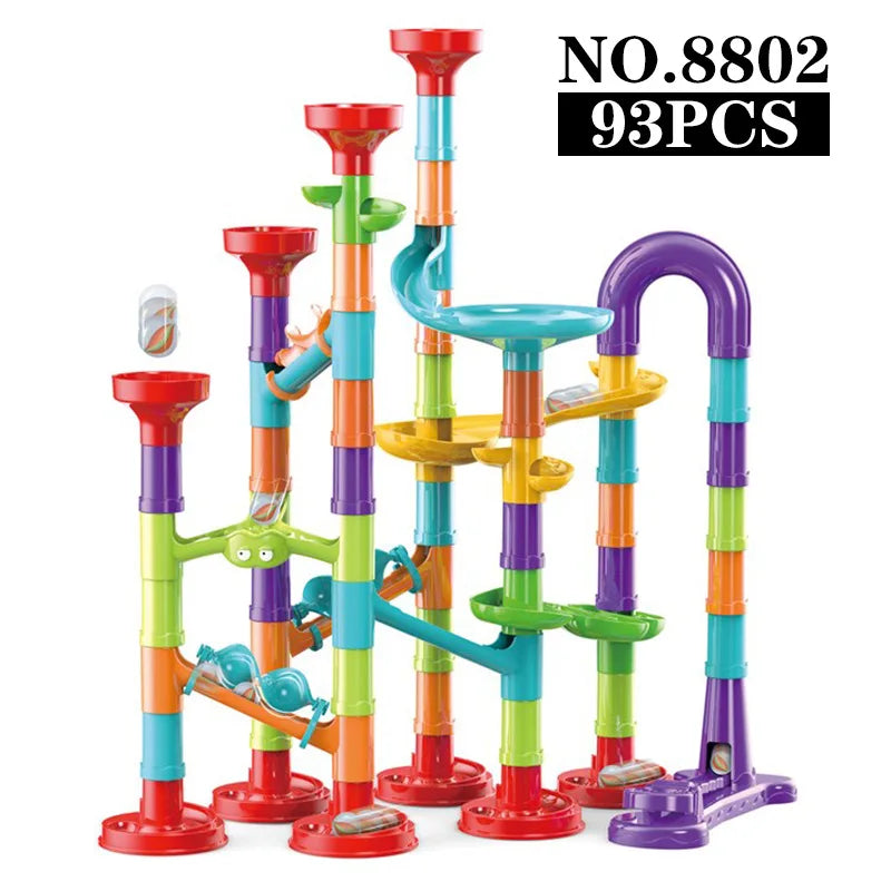29-142PCS Marble Run Building Blocks Marbles Slide Toys For Children DIY Creativity Constructor Educational Toys Children Gift