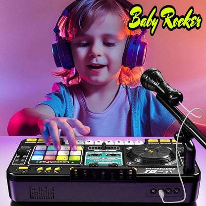 Multifunctional DJ Mixer Children Simulation DJ Controller Live Sound Card Music Player Whac A Mole Game Toys Kids Birthday Gift.
