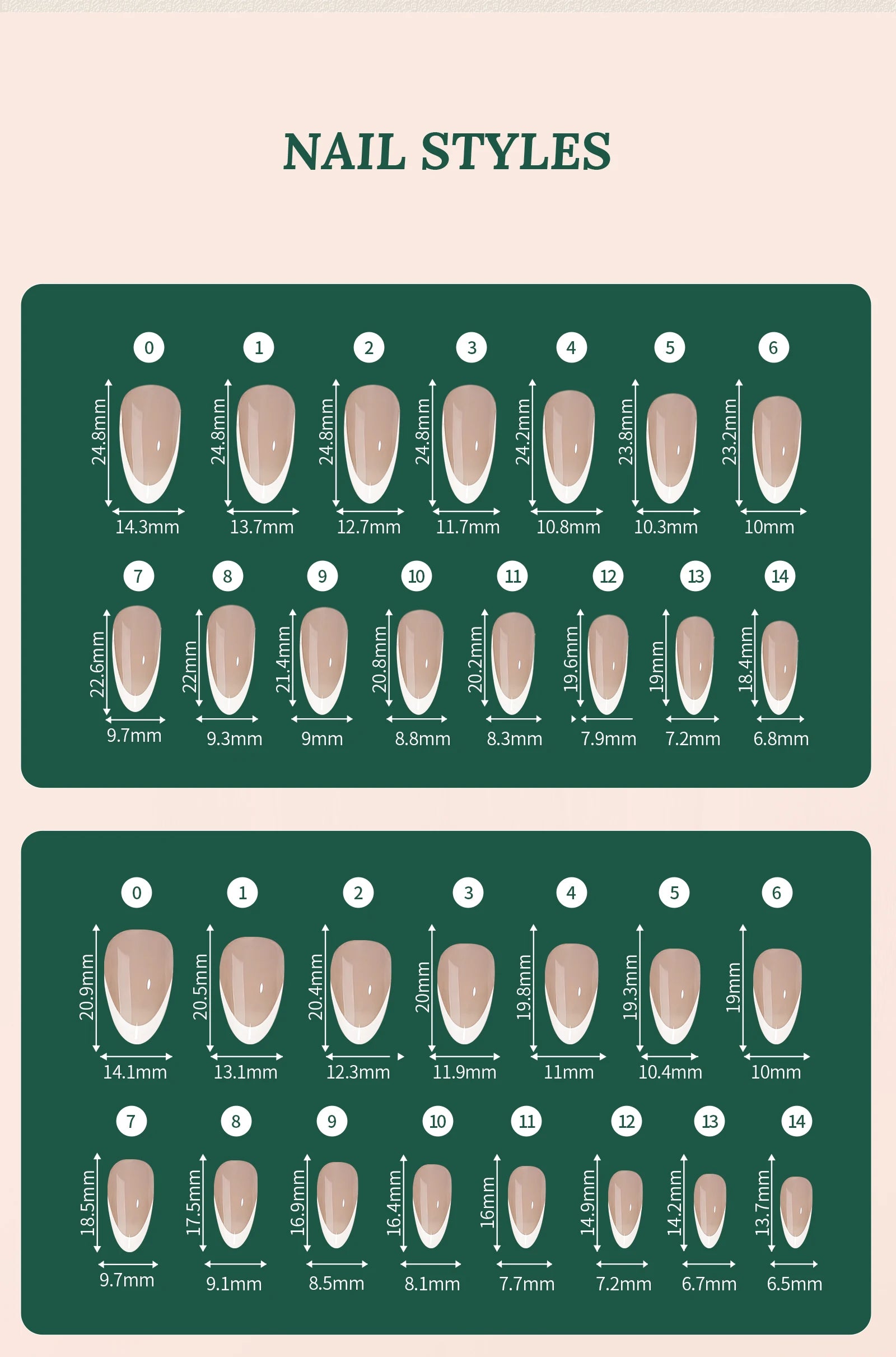 Nailpop 150Pcs French Gel Nail Tips Medium Almond Pre-Colored Press on Nails Skin Tones Soft Gel Nails False Nail Extensions.