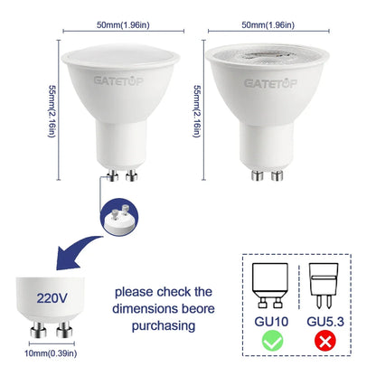 10er-Pack Focos Gu10 SpotlightLampara 220V LED-Glühbirne Großhandel 9W Weiß Warm 3000k 6000K geeignet für gewerbliche Gebäude zu Hause.