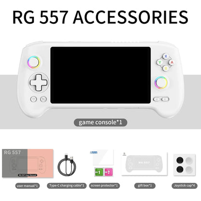 ANBERNIC RG557 Portable Retro Gaming Console Android 14 12g + 256g AMOLED Display 5.48 inches 512g PS2 PSP Games RG 557.