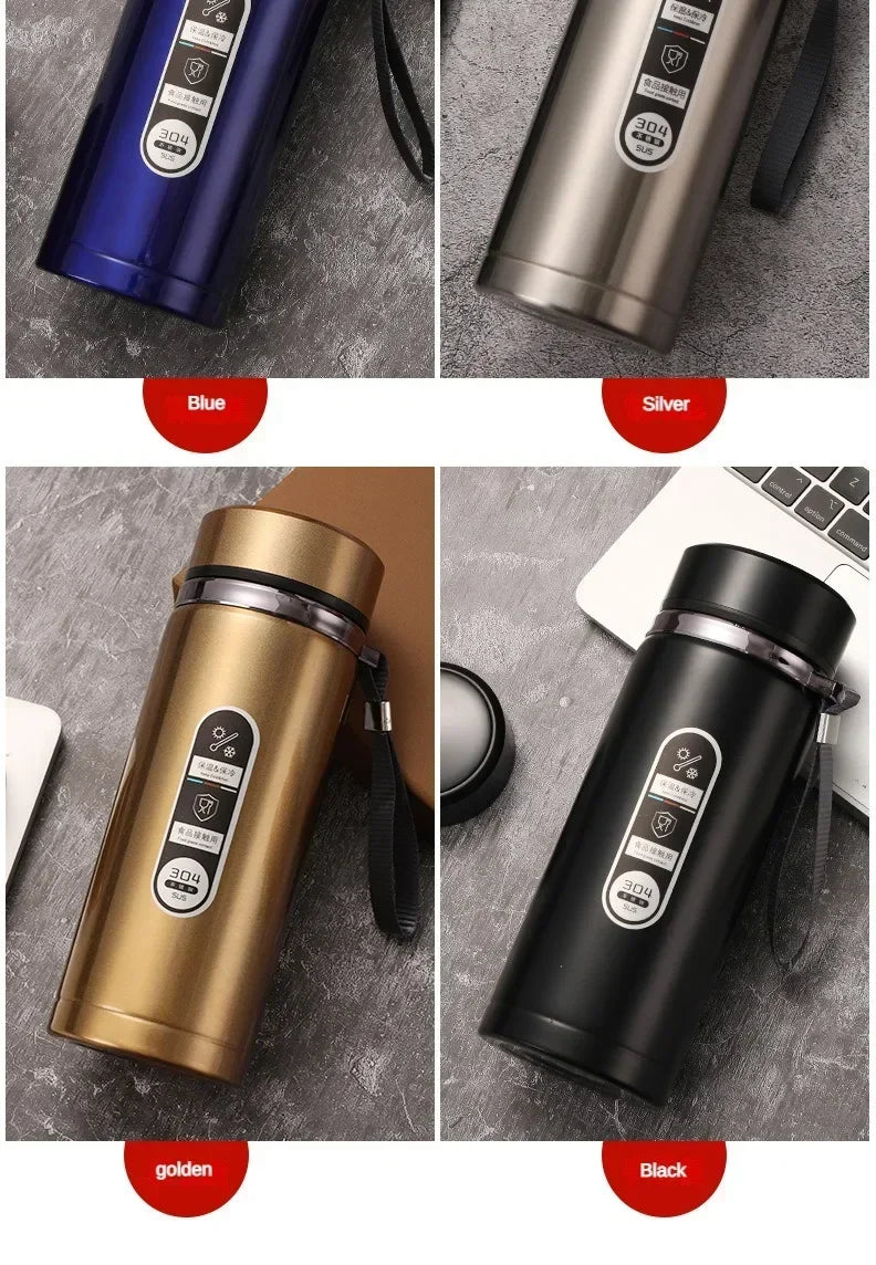 800ML-1L Stainless Steel Thermos Bottle 304 Tea Bottle Car Vacuum Bottle with LED Temperature Display Portable Drinking Cup.