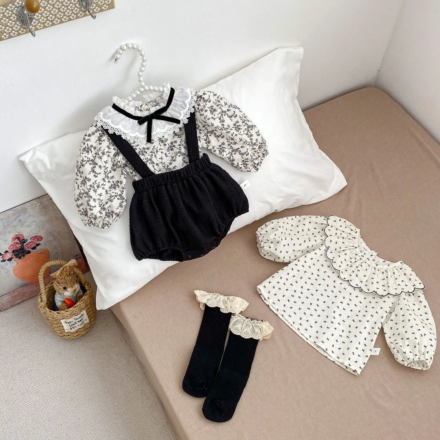 MILANCEL Baby-Frühlingskleidung, 0–3 Jahre, Kleinkinder, Mädchen, Träger, Body, Kleinkind, Hosenträger, einteilige Shorts, optionales Hemd.