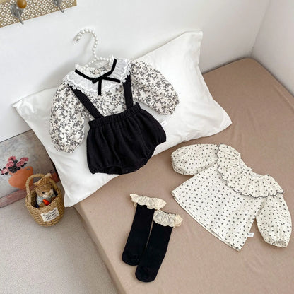 MILANCEL Baby-Frühlingskleidung, 0–3 Jahre, Kleinkinder, Mädchen, Träger, Body, Kleinkind, Hosenträger, einteilige Shorts, optionales Hemd.