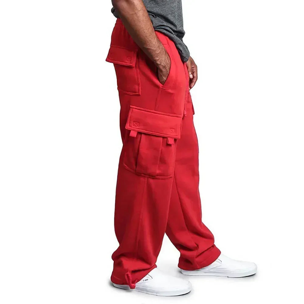Men's Cargo Sweatpants Autumn Long Pants Loose Sport Fit Jogging Overalls Joggers Sweat Pocket Pants Cargo Trousers Streetwear.