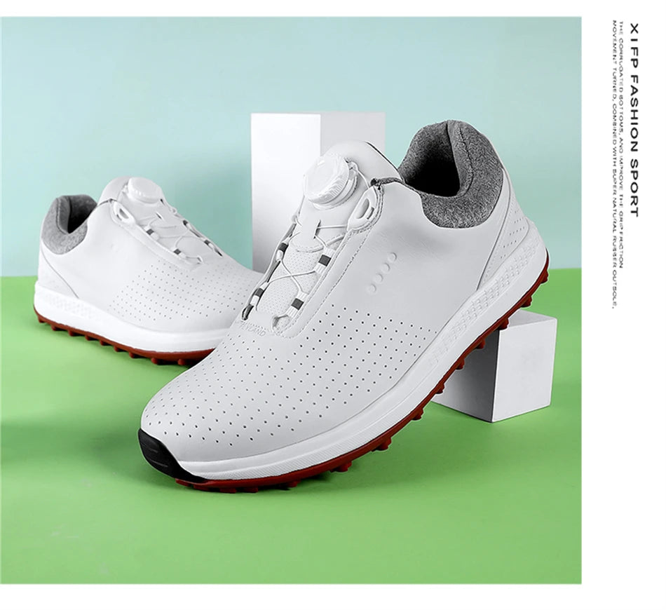Breathable Luxury Golf Shoes Men Comfortable Outdoor Spikeless Golf Sport Training Sneakers Non-Slip Waterproof Walking Footwear.