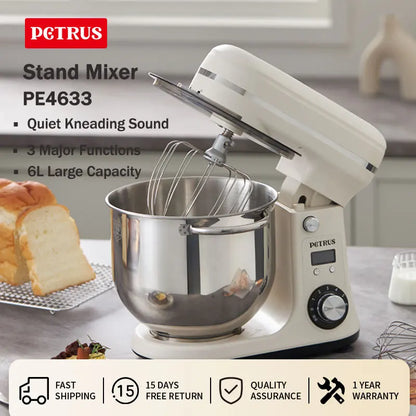 Petrus Stand Mixer Multifunctional Food Processor Heavy Duty Intelligent Kitchen Blender 800W 6L PE4633.