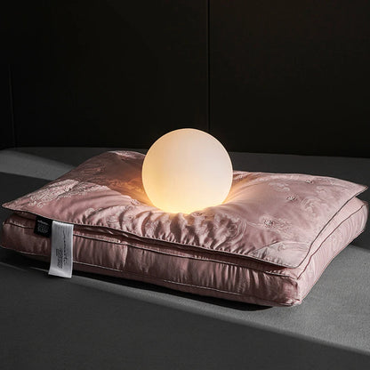 Pure Cotton Satin Jacquard Silk Pillows 48*74cm Mulberry silk Filling Anti Mite Soft Fluffy Hotel Sleeping Bedding Pillows