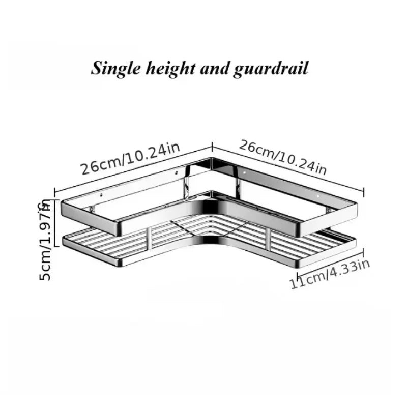 An der Wand montierter Badezimmerregal-Organizer mit verdicktem Eisen-Dreiecksrahmen, Küchen-Eckregal