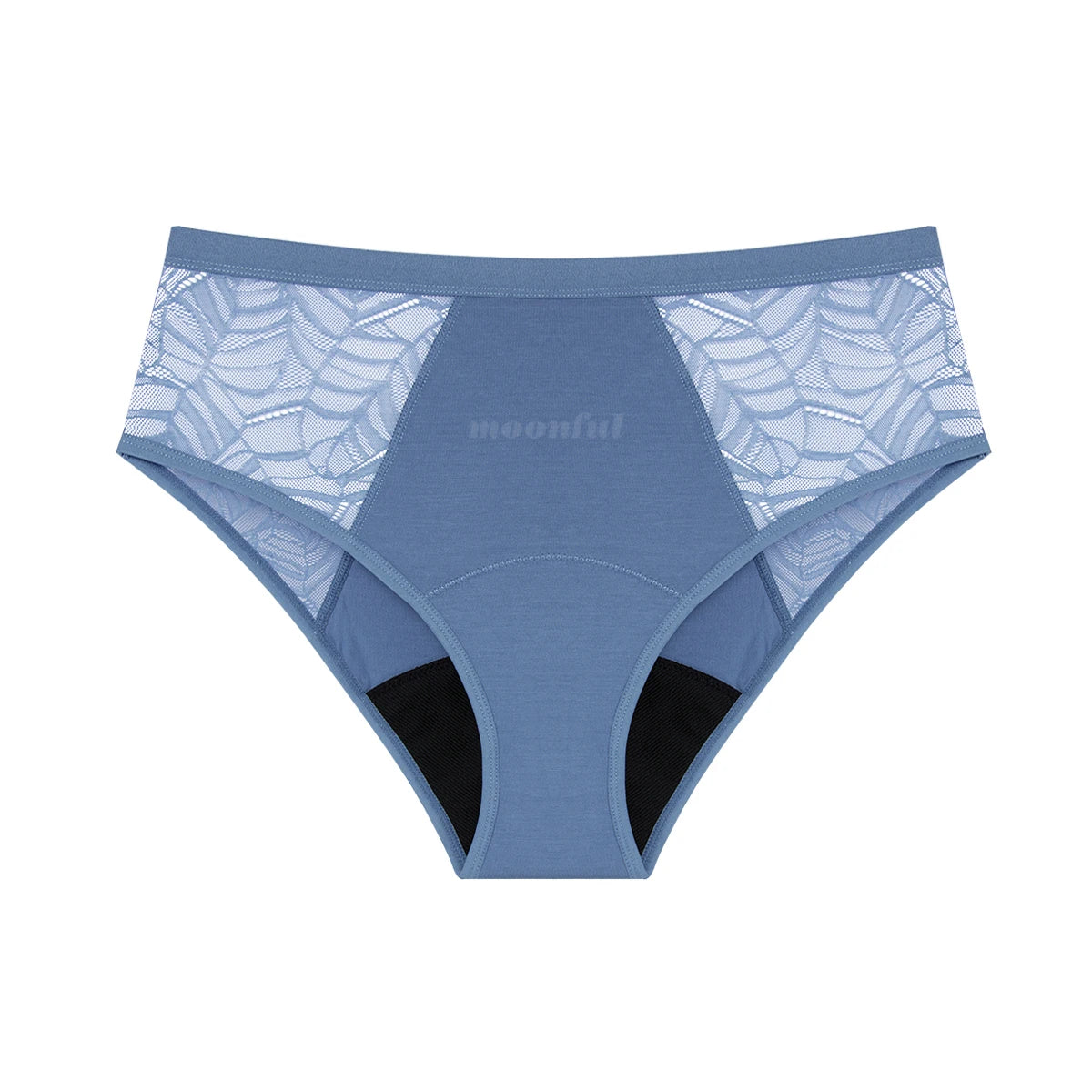 Moonful Women's Menstrual Panties High Waist Leak Proof 4 Layer Breathable Lace Period Underwear Girls Absorbent Brief