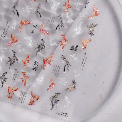 Ocean Theme 5D Nail Sticker Summer Beach Seashells Starfish Conch Scallop Shell Coral Self Adhesive Decoration Manicure Decal