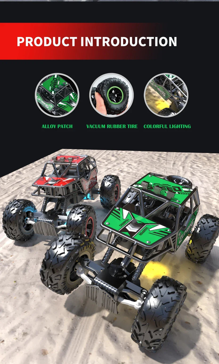 Remote Control Truck Car All Terrain Off Road Alloy RC Cars Buggy Drift Racing Toy Rechargeable Sturdy Gift for Kids Boys.