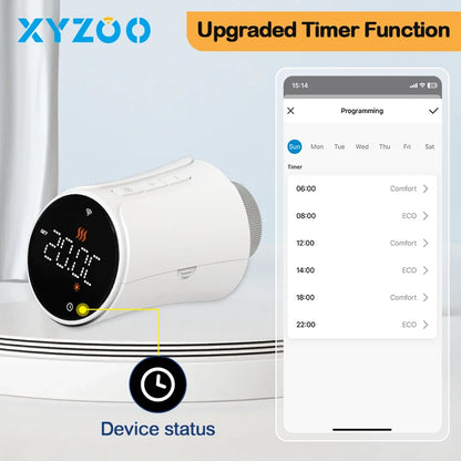 Smart Tuya WiFi/Zigbee TRV Thermostatic Head Radiator Valve Actuator Home Remote Temperature Controller Alexa Google Home Alice.