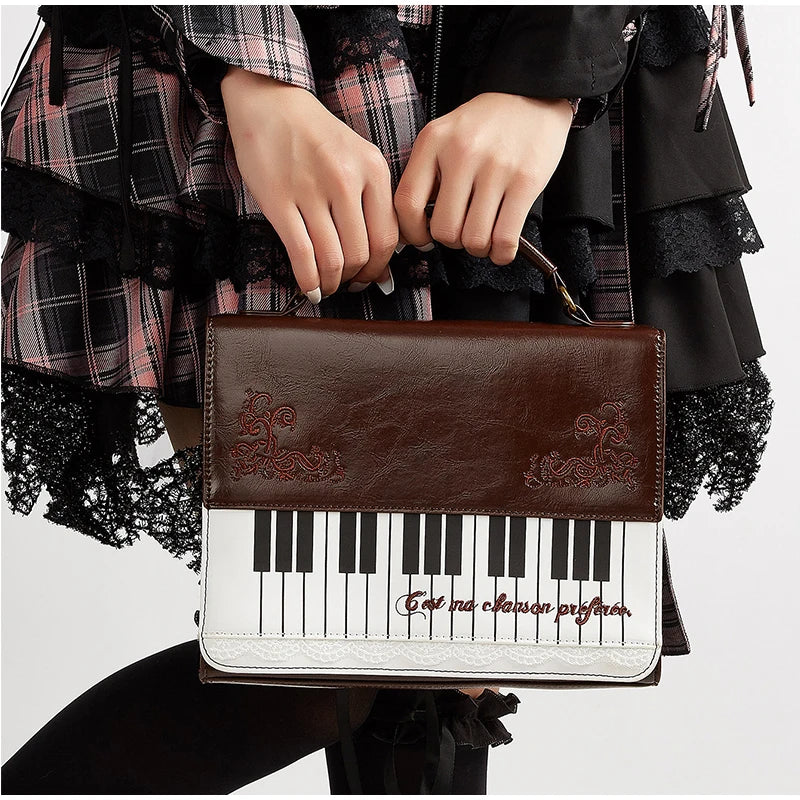 Fashion Polka Dot Ladies Piano Bag New Style Niche Underarm Shoulder Bag Sweet Personality Piano Backpack Women's Bag Square Bag