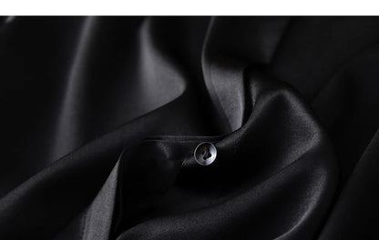 Tajiyane Damen-Langarmshirt aus 93 % Maulbeerseide, 7 % Elasthan, 19 Momme, Satin-Seidenknöpfe, Oberteil, Bluse, Büroarbeit, Chemise Femme