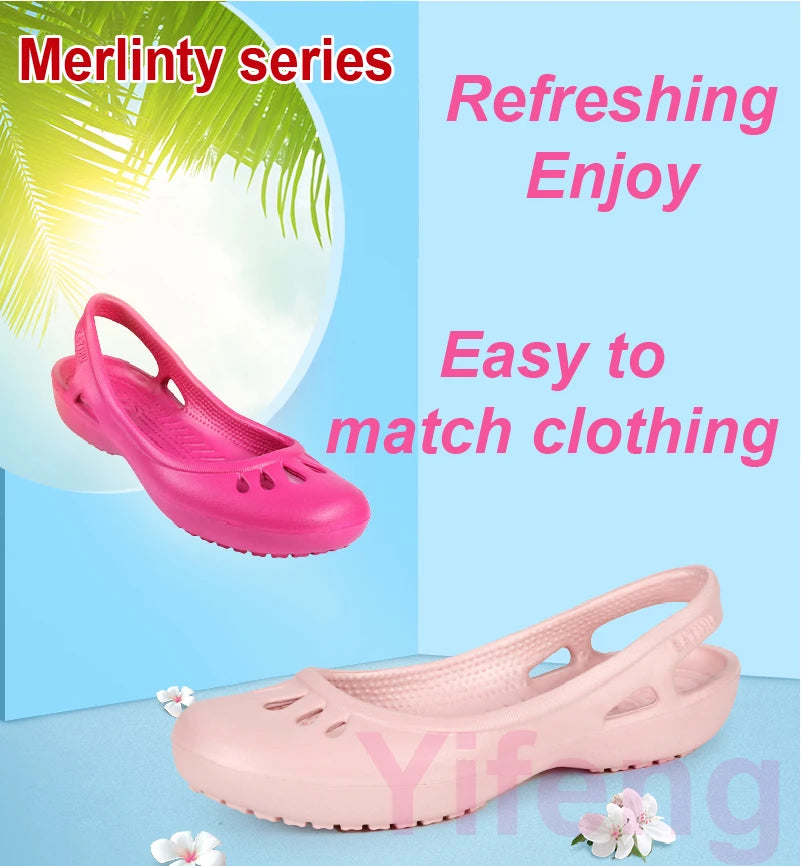 Certified Satihu Summer New Lightweight Anti Slip Hole Shoes  Clog For Women's Flat Bottom Sandals Nurse Outdoor Beach Jelly.