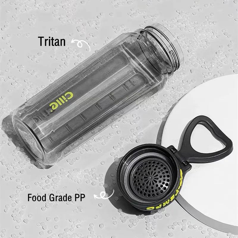 860ML High Quality Tritan Material Water Bottle With Filter Portable Durable Gym Fitness Outdoor Sport Drinking Bottle.