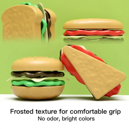 9 PCS Set Detachable Plastic Snack Hamburger Pretend Toy Kids Kitchen Play House Food Toy.