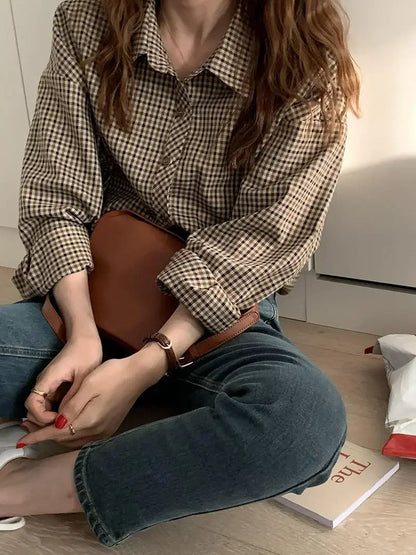 Fashion Casual Women's Plaid Shirt Autumn New Boutique Ladies Blouse and Tops Female Long Sleeve Blouses Clothes