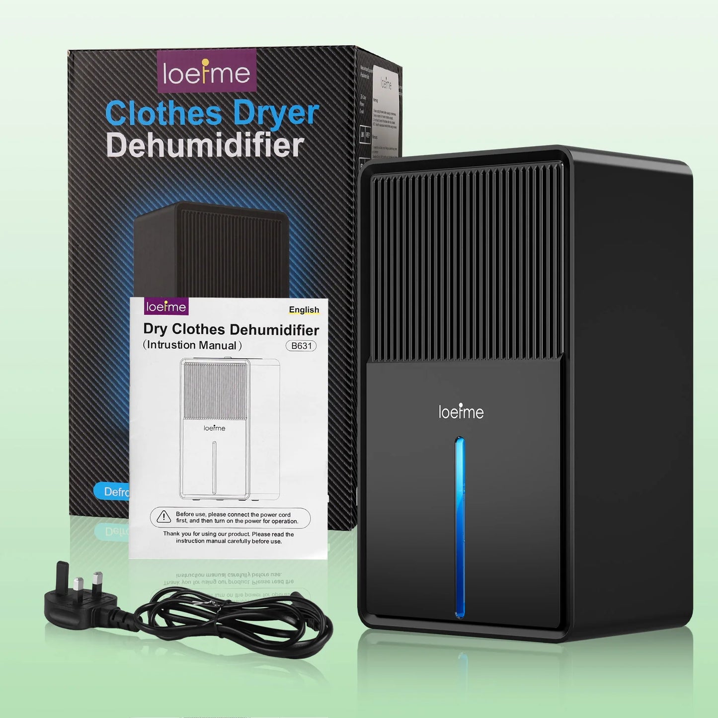 LOEFME 3000ml Electric Dehumidifier Large Air Dryer Drying Mode Mould Moisture Damp with Timer 800mL/Day for Home Bedroom Office.