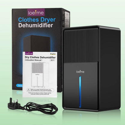 LOEFME 3000ml Electric Dehumidifier Large Air Dryer Drying Mode Mould Moisture Damp with Timer 800mL/Day for Home Bedroom Office.