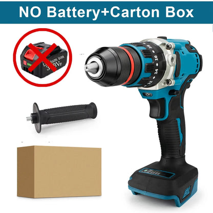 480 N.M Bürstenloser elektrischer Schlagbohrschrauber, 13 mm Akku-Bohrschrauber, Elektroschrauber, DIY-Treiber, Elektrowerkzeug für Makita 18 V Akku-Stift