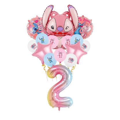 Disney Lilo Stitch Geburtstag Party Dekoration Kinder Stitch Thema Geschirr Set Engel Luftballons Happy Banner Zubehör für Mädchen zugunsten