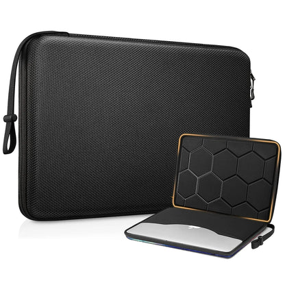 13 14 15.6 inch Laptop Sleeve Bag Shockproof Computer Bag Waterproof EVA Protective Carrying Case Black with Straps.